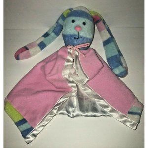 Stephan Baby Security‎ Blanket Bunny Rabbit Pink Blue Green Stripes